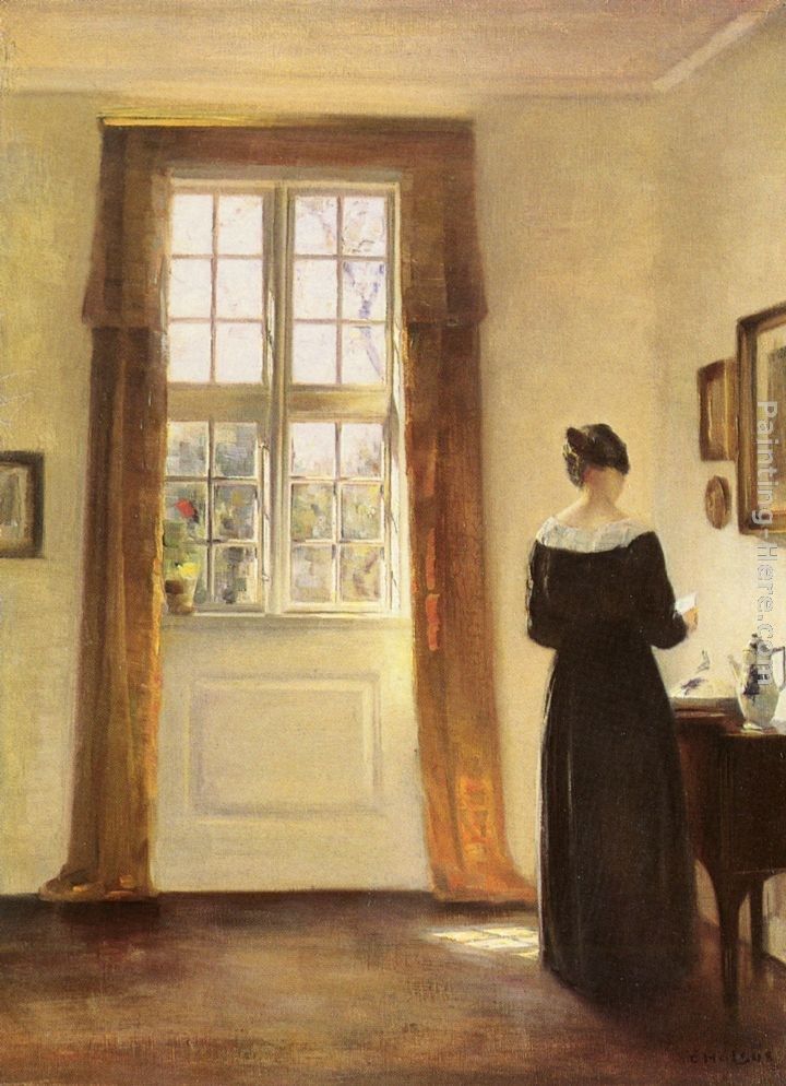 Carl Vilhelm Holsoe Woman In Interior
